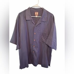 Tommy Bahama Shirt Mens XL 100% Silk Button down blue